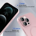 thumbnail image 3 of Magnetic for iPhone 12 Pro Max Case for Women, Shockproof Matte Luxury Metallic Luster Design with Full Camera Lens Protector, Compatible with Magsafe Case for iPhone 12 Pro Max 6.7"-Pink, 3 of 8