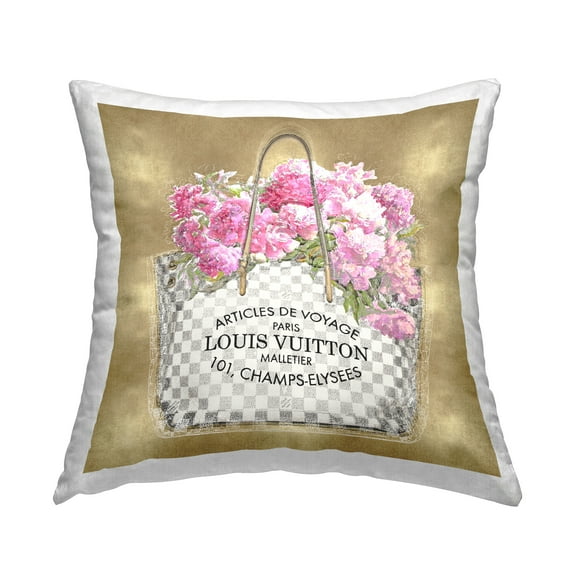 Stupell Industries Floral Fashion Purse Decorative Printed Throw Pillow, 18 x 18