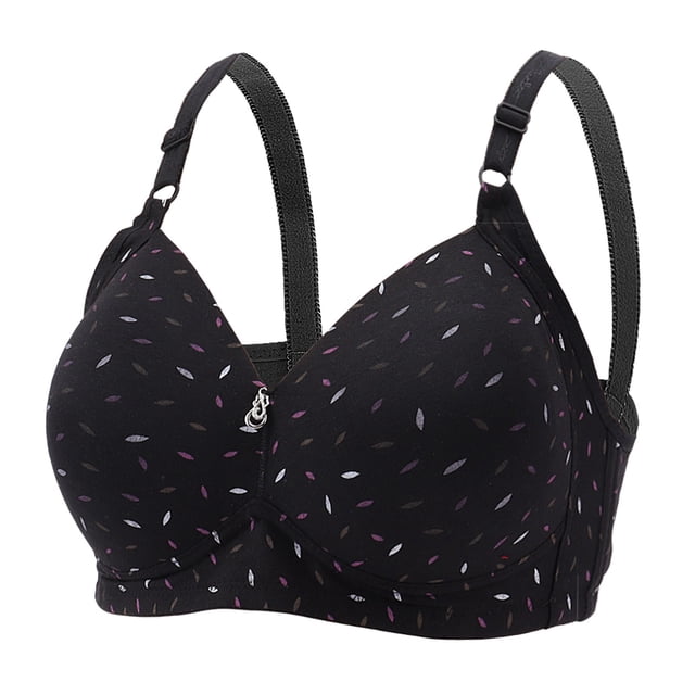 Gibobby Ropa interior reunida Tallas grandes Sujetador ajustable Copa Mujeres delgadas Par de senos Lady Brasier mujer busto(Negro,48)