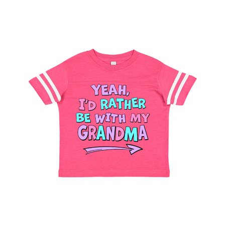 

Inktastic Yeah I d Rather be with My Grandma in Pink Blue and Purple Gift Toddler Boy or Toddler Girl T-Shirt