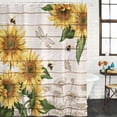 thumbnail image 2 of Sunflowers Bathroom Shower Curtains with 12 Hooks Polyester Waterproof Shower Curtain for Stalls and Bathtubs Farmhouse Botanical Flowers Bees Wooden Decorative Bathroom Privacy Curtain 36x72 Inches, 2 of 9