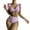 Pink, variant on WREESH Womens Ruffle Bikini Sets High Waisted Bikini Bikini Print Splicing Two-Piece Swimsuit Beachwear Set Bathing Suit Pink