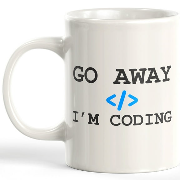 Go Away I'm Coding 11oz Plastic Coffee Mug