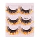 thumbnail image 1 of 3 pares de pestañas postizas luminosas con lentejuelas, de colores brillantes y decorativas. Naranja, 1 of 9