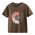 thumbnail image 4 of XIMIN T-Shirts Filles Graphiques Tournesol Manches Courtes Col Rond Coton Coupe Ample Décontractée Été, 4 of 5