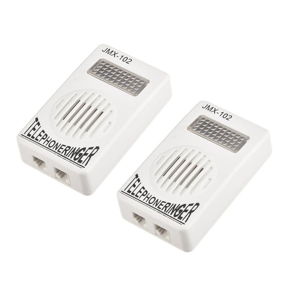 Uxcell Loud Sound RJ11 Telephone Ring Speaker Amplifier Socket for Landline Telephone with Flashing Light 2pcs