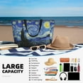 thumbnail image 5 of Fuzoiu The Starry Night Print Waterproof Beach Tote Bag for Women Girls with Zipper,Sandproof Pool Swim Bag,Large Capacity Beach Travel Bag for Pool Swim Travel Everyday, 5 of 7