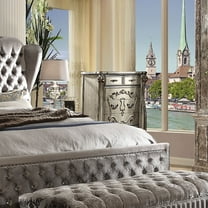 ACME Versailles Wood 5-Drawers Bedroom Chest in Antique Platinum and Gray