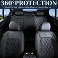 thumbnail image 5 of Coverado Front and Back Car Seat Covers Full Set, Waterproof Faux Leather Seat Protectors, Auto Interior Accessories Universal Fit Most Cars SUVs Pickup Trucks, Black, 5 of 11