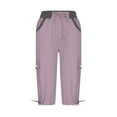 thumbnail image 3 of Gerichy Women's Cargo Capris Hiking Lightweight Quick Dry Summer Outdoor Casual Travel Pants with Pockets Women Drawstring Cargo Pants With Pocket Elastic Capri Joggers Outdoor Hiking Pants, 3 of 5