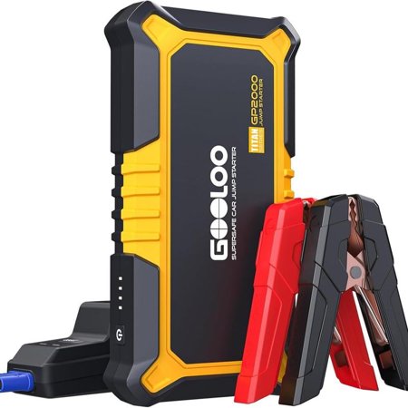 GOOLOO Jump Starter Battery Pack - RED 1500A BLACK 2000A Peak Jump Box, Water-Resistant Battery Booster for Up to 8.0L Gas or 6.0L Diesel Engine,12V SuperSafe Portable Jumper Starter with Quick Charge