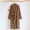Brown, variant on Women's Cotton V-Neck Long Sleeve Button Down Bathrobe - Soft Striped Homewear with Pocket