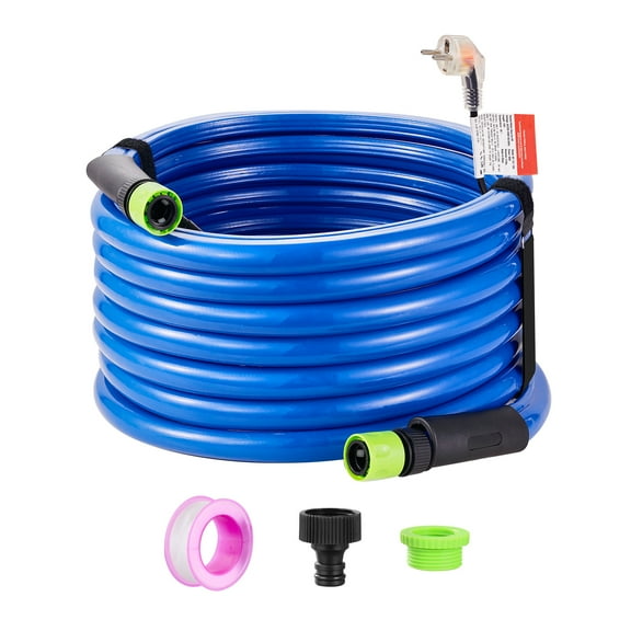 KFFKFF 30ft RV Heated Hose, Prevents Freezing Down to -45°F, Self-Regulating, 5/8" Inner Diameter, Includes 3/4" GHT Adapter, Free from Lead and BPA