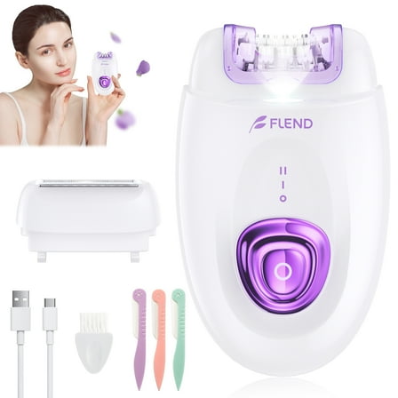 Flend Smooth Glide Epilator for Women Facial Hair, body Glide Facial Hair Removal for Women, 2 Speeds Hair Removal, Hair Removal for Women Legs/Face/Bikini/Arms,Womens Electric Shaver Smooth Skin