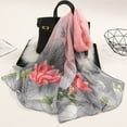 thumbnail image 3 of Weikingp Scarf for Women 160*50Cm Women Flower Print Long Soft Wrap Scarf Simulation Silk Shawl Scarves Neck Scarf Warm Scarf (Clearance) Pink Polyester, 3 of 6