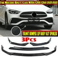 thumbnail image 1 of Autoleader For Mercedes BenzC Class W206 C200 C260 2021-2022 Carbon Fiber Look Front Bumper Lip Body Kit Spoiler 3Pcs, 1 of 12