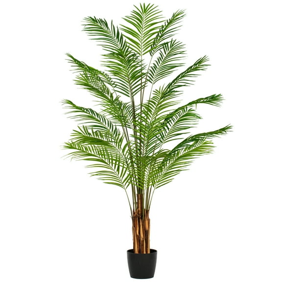 Vickerman 8' Artificial Potted Giant Areca Palm Tree.