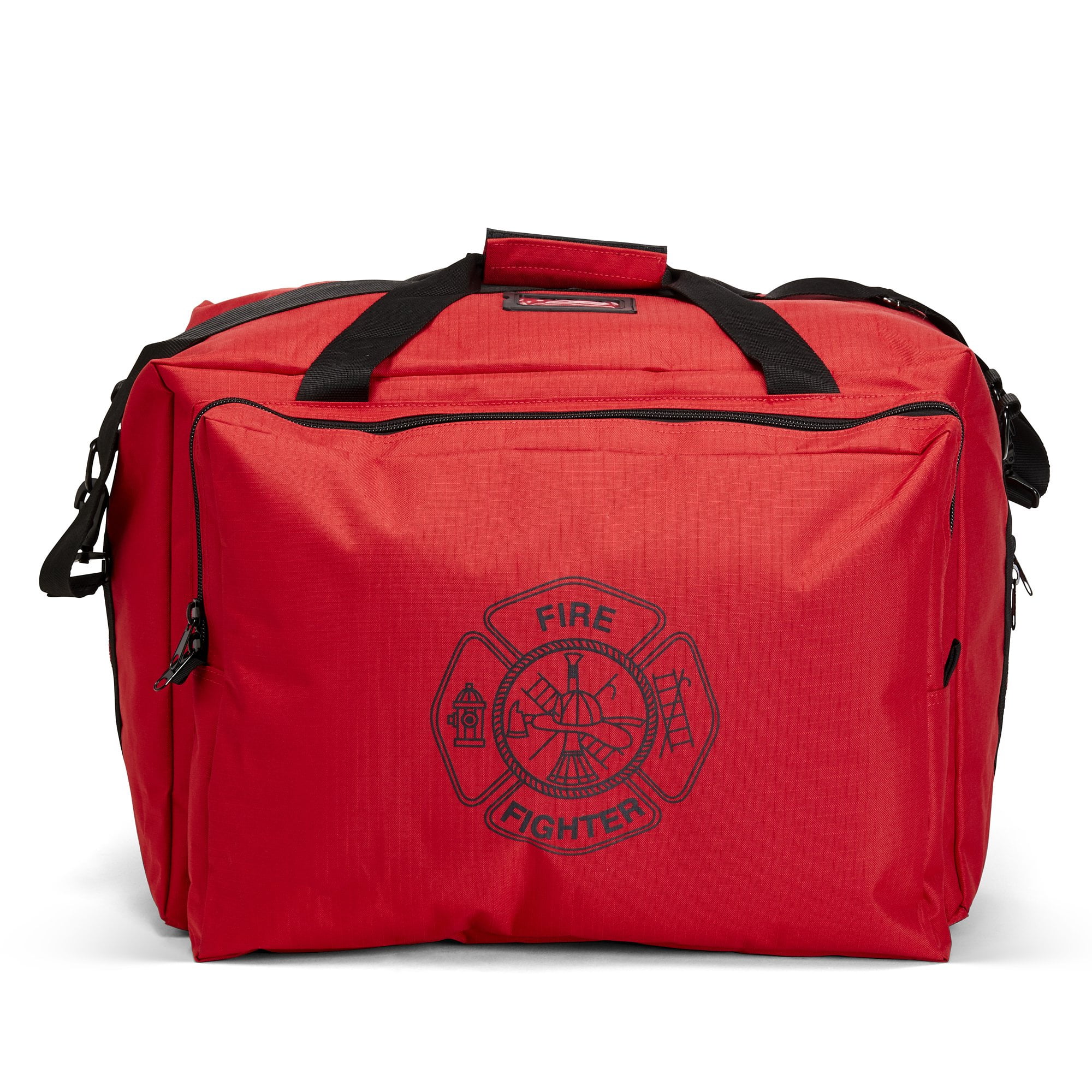 LINE2design Deluxe StepIn Firefighter Gear Bag with Maltese Cross Logo Red