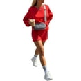 thumbnail image 3 of TRKIYQC Conjunto de Ropa Casual para Mujer, Color Sólido Manga Larga Suelta Sudadera con Capucha Jersey + Pantalones TRKIYQC moda, 3 of 7