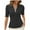 Black, variant on Wyobmus Women's 1/4 Zipper Tops 2025 Summer Elegant V Neck Collared Work Shirts Slim Fitted Short Sleeve Dressy Blouses Hot Pink