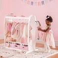 thumbnail image 7 of Guidecraft Kids' Dress Up Storage - White: Pretend Play Wardrobe, Costume Armoire and Clothes Organizer with Mirror and Clothing Rack, 7 of 7