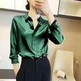 thumbnail image 4 of Women's Tops Dressy 2026 Satin Blouses Ice Silk Button Down Shirts Long Sleeve Business Casual Tops Floral Outfits, 4 of 5