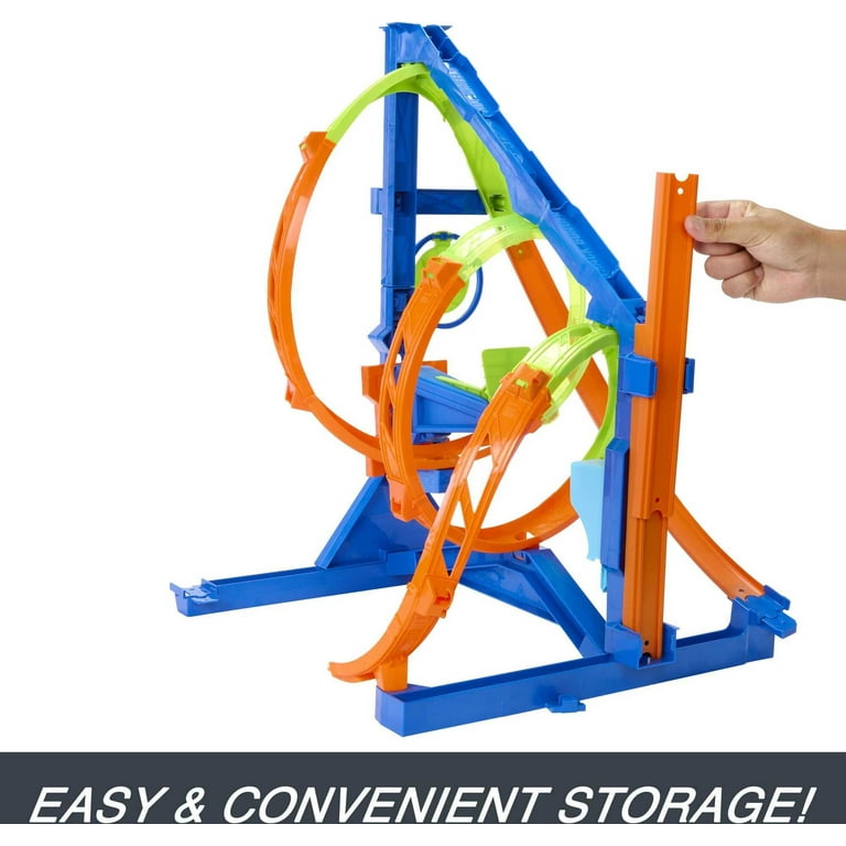 Hot Wheels Action Corkscrew Triple Loop Track Set with 1 Toy Car