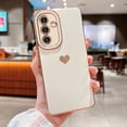 thumbnail image 2 of Samsung Galaxy S23 FE 5g 6.4" Phone Case with Luxury Electroplate Cute Side Love Heart Cover Full Camera Protection Soft Silicone Anti-Fingerprint Shockproof Cover Bumper (White), 2 of 10