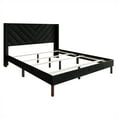 thumbnail image 4 of Castle Place Modern Glam Velvet Upholstered Wingback King Bed, Black, 4 of 11