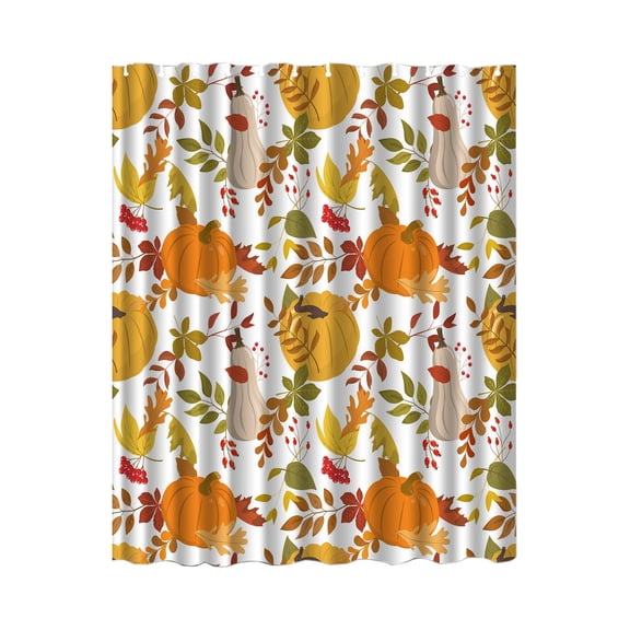 dajkiuy Bathroom Curtain Polyester Waterproofs Shower Curtain Printed Shower Curtain Autumnes Harvests Thanksgiving Pumpkin Bathroom