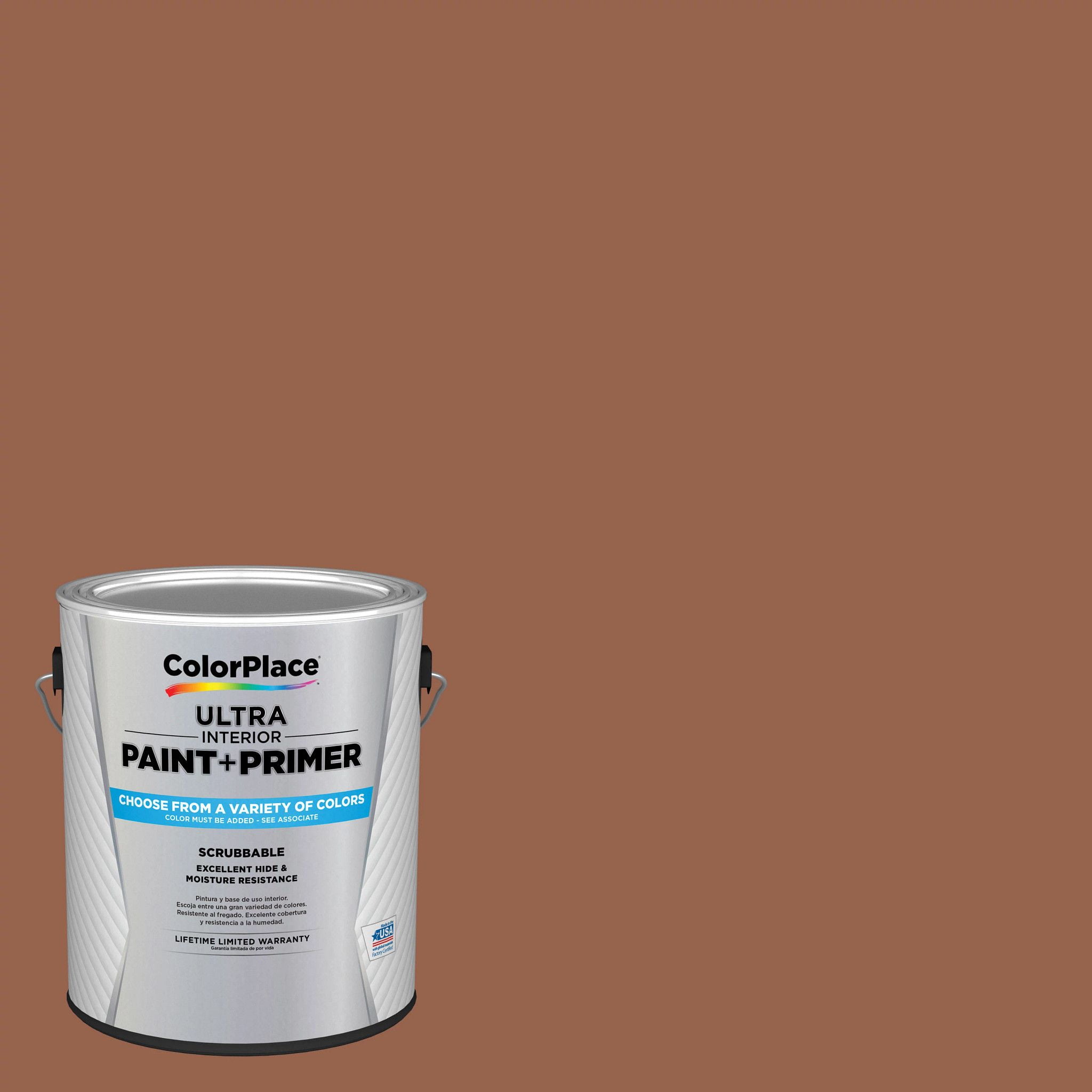 ColorPlace Ultra Interior Paint & Primer, Classic Brick Red, Flat, 1