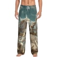 thumbnail image 2 of Lsque Roman Chariot Horse Race Print Men's Pajama Pants, Lounge Pant - Comfortable Home Wear,Elastic Waistband, Stylish Design-Small, 2 of 9