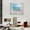 thumbnail image 4 of AEFER Flamingo Beach Bathroom Wall Art Tropical Palm Coastal Ocean Pictures Wall Decor Pink Flamingo 3d Window Canvas Prints Modern Animals Painting Artwork Unframe: 24x16inch(60x40cm), 4 of 6