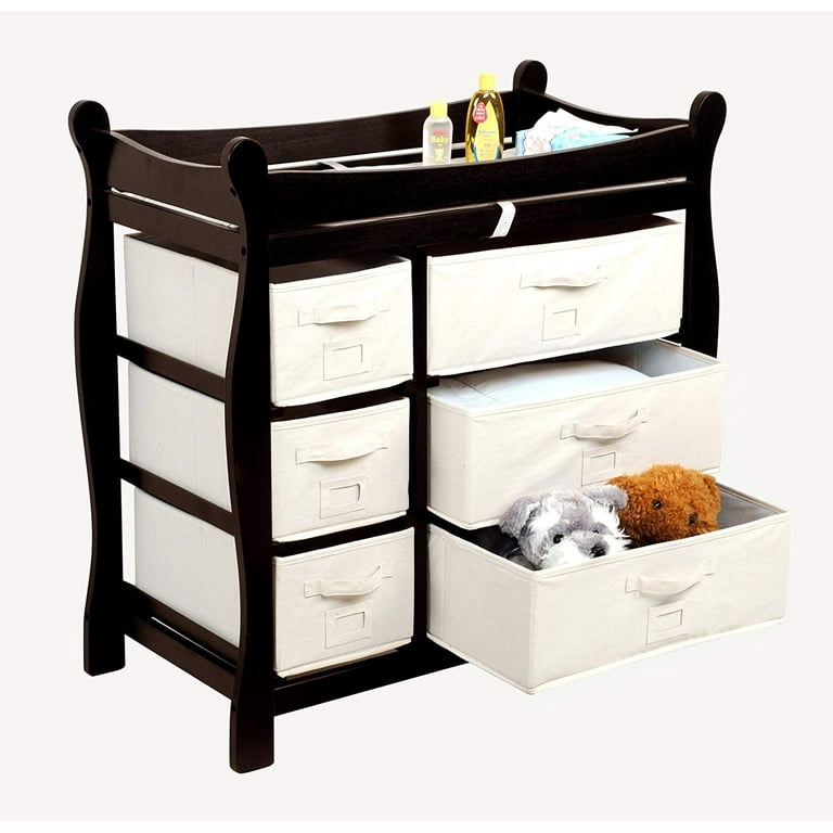 Changing table with clearance baskets
