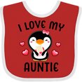 thumbnail image 3 of Inktastic I Love My Auntie with Cute Penguin and Hearts Girls Baby Bib, 3 of 4