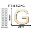 thumbnail image 2 of Unfinished Wood Arial Letter G Shape - Craft - up to 46" DIY 16" / 1", 2 of 3