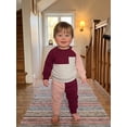 thumbnail image 4 of Loicainy Baby Toddler Girl Contrast Color Fall Outfits 6 12 18 24 Months 2T 3T Long Sleeve Pullover T shirt Elastic Pants Clothes Set, 4 of 9