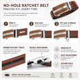 thumbnail image 3 of Men's Automatic Ratchet Belt, 1.38" Wide PU Leather Dress Belt, No-Hole Adjustable Business Belt for Jeans and Dress Pants, Black Brown White - TRISJEM, 3 of 8