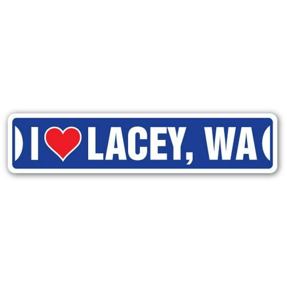 SignMission SSIL-Lacey Wa Street Sign - I Love Lacey, Washington