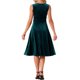 thumbnail image 3 of Vestido sin mangas de terciopelo de cintura alta con cuello en V, estilo A-Line, para cóctel midi, color verde, de INSPIRE CHIC, 3 of 6