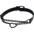 thumbnail image 2 of Collar ajustable TUNC Sencillez PU cuero sintético negro gótico punk corazón, 2 of 5