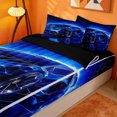 thumbnail image 3 of meiyoeat Blue Racing Car Zipper Twin Comforter Sets with Fitted Sheet and 2 Pillowcases For Boys Kids,Outdoor Extreme Sports Zipper Bedding Set For Speed Games Lovers,Black Reversible,4 Pieces, 3 of 7