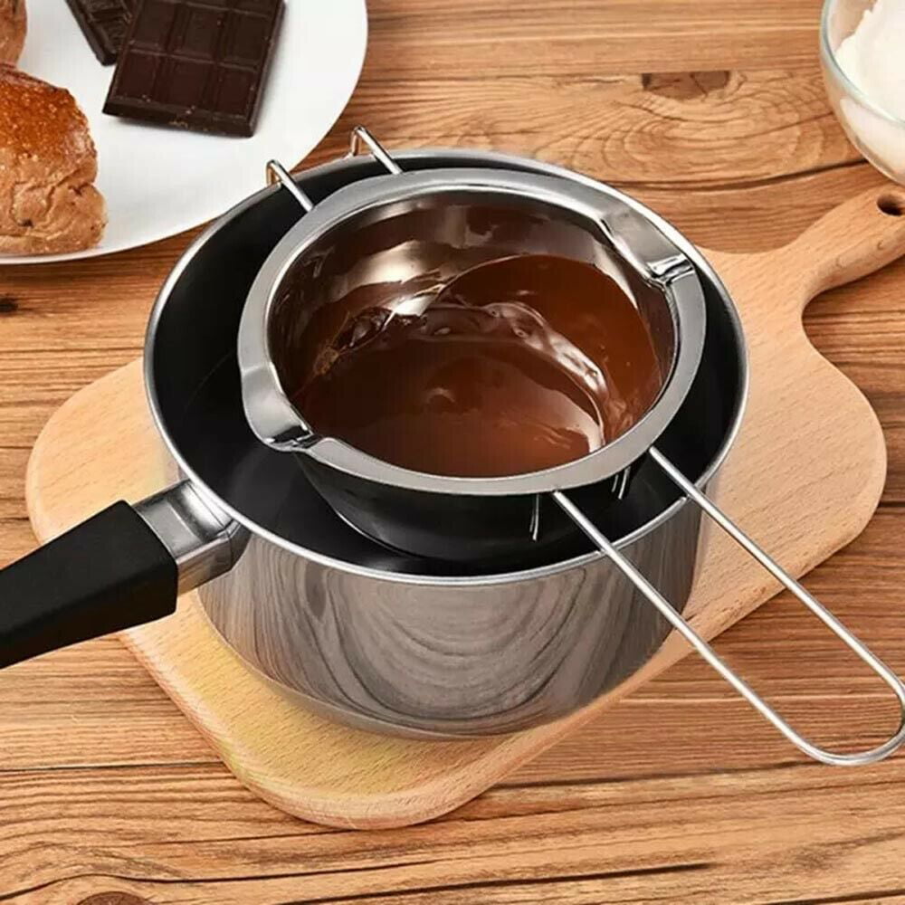 Double Boiler Two Handles & Steam Pots for Melting Chocolate, Candle Making  Stainless Steel Steamer with Tempered Glass Lid for Clear View while  Cooking, Dishwasher & Oven With 3 Cooking Utensils Set