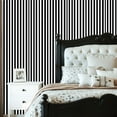 thumbnail image 2 of Peel and Stick Wallpaper 23.6in x 9.8ft Black White Striped Vertical Design Contact Paper Vinyl Waterproof Self Adhesive Wall Paper for Bedroom Shelf Cabinet Renter Friendly, 2 of 8
