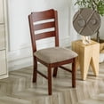 thumbnail image 4 of Waterproof Jacquard Dining Chair Seat Cover Set of 2 Taupe, 4 of 5