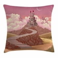 thumbnail image 1 of Fairytale Decor Throw Pillow Cushion Cover, Princess Castle Cartoon like Image on the Hill with Sunset Image Art Print, Decorative Square Accent Pillow Case, 16 X 16 Inches, Multicolor, by Ambesonne, 1 of 2