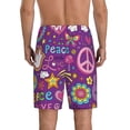 thumbnail image 3 of Naloa Peace Love and Dove Flower Power Men's Short Pajama Pants, Lounge Comfort Shorts with Elasticized Waistband and Side Pockets - X-Large, 3 of 9