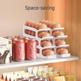 thumbnail image 3 of Egg Holder for Fridge, Auto Rolling Egg Roller/Dispenser/Organizer/Storage/Container for Refrigerator, Countertop, Kitchen, Space-saving Egg Tray for 18 Eggs, 3 Tiers, 1 Pack, 3 of 10