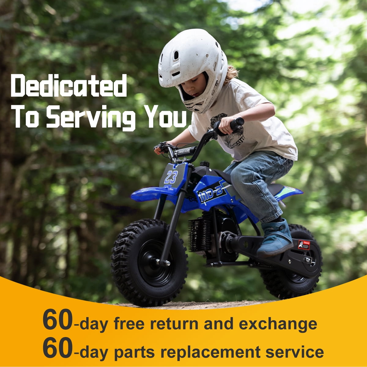 SAY YEAH Mini Bike,Gas Powered Kids Dirt Bike for Age 8-14,38*27*22in,Blue