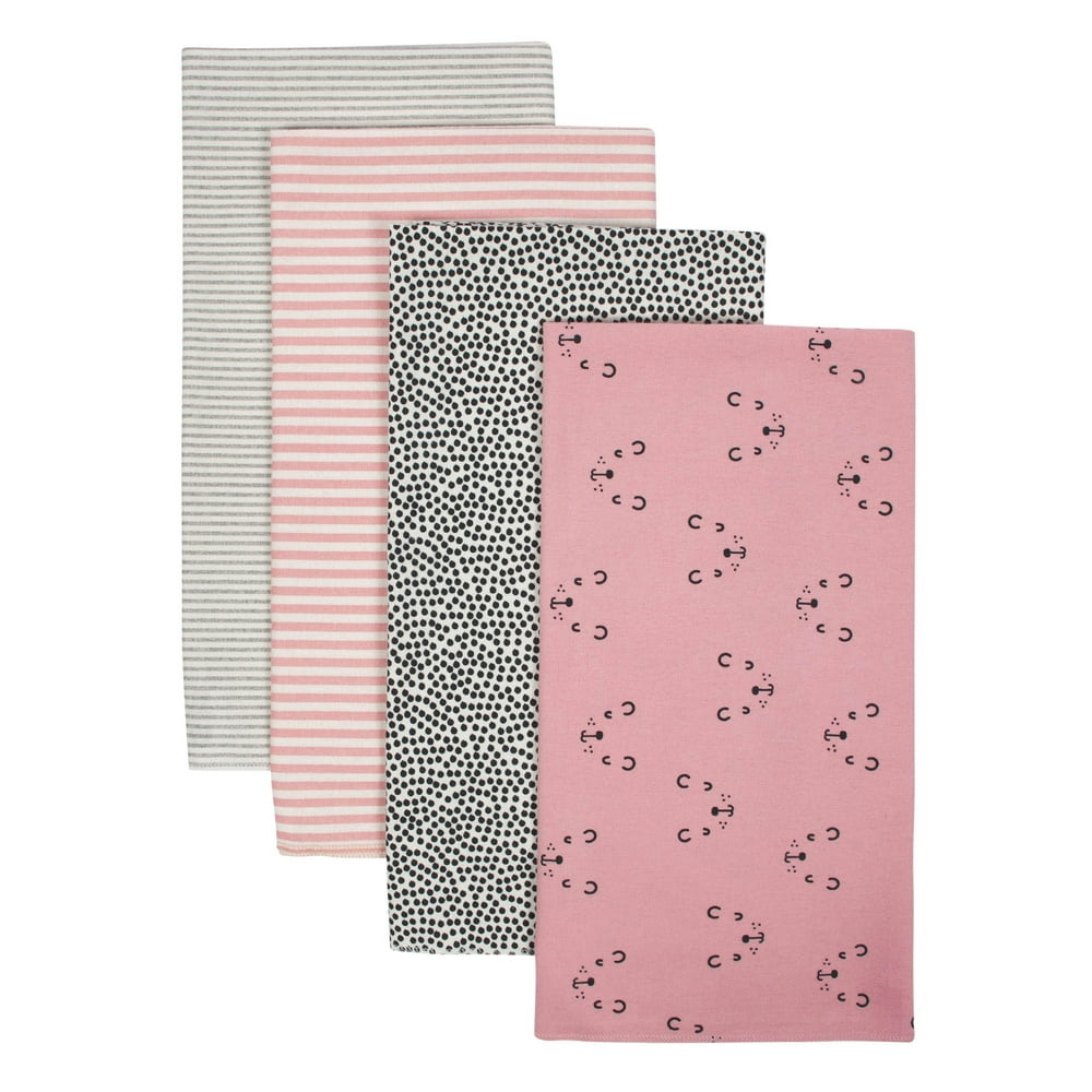 Gerber Baby Girl Organic Flannel Receiving Blankets, 4Pack Walmart